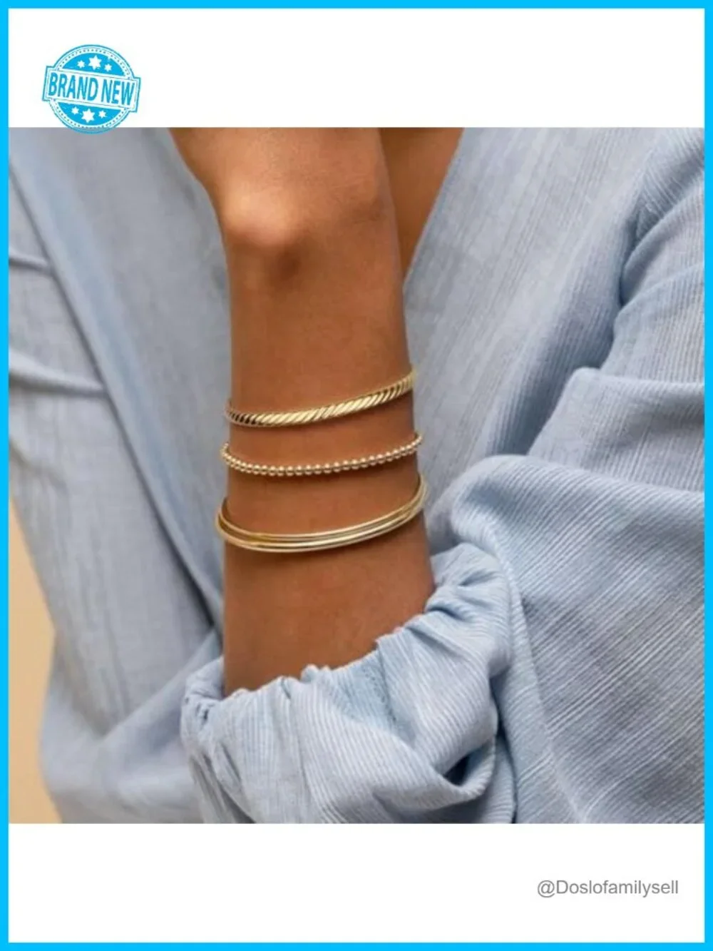 4mm 14K Gold Plated Twisted Bangle Bracelet Stackable Minimalist